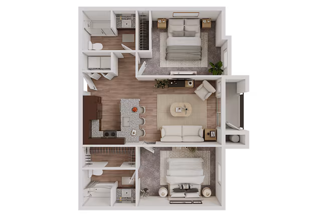 2 Beds • 2 Bath 3038 floor plan